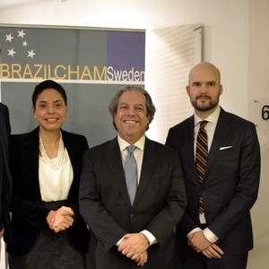 The Brazilian Chamber of Commerce in Sweden hosted the event welcoming to the new Brazilian ambassador in Sweden HE Mr. Nelson Antônio Tabajara. For the occasion we also received H.E. Mr. David Josefsson - Vice-President of the parliamentary friendship association for Brazil at the Swedish Parliament. February 14th, 18:00 ? 20:30. PLACE: Törngren Magnell Advokatfirman Västra Trädgårdsgatan 8 Photo by :Raquel Almeida